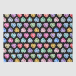 Schattigee Waterverf Hart Edelsteen Kleurrijke Ple Tissuepapier