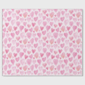 Schattigee Waterverf Hart Valentijnsdag Cadeaupapier (Vlak)