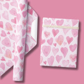 Schattigee Waterverf Hart Valentijnsdag Cadeaupapier
