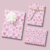 Schattigee Waterverf Hart Valentijnsdag Inpakpapier Vel