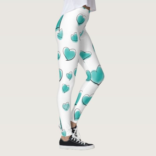 Schattigee Waterverf hartpatroon Leggings (Rechts)