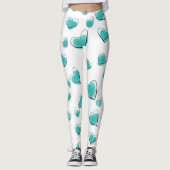 Schattigee Waterverf hartpatroon Leggings (Voorkant)
