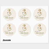 Schattigee Waterverf Hatching Dinosaur Baby shower Ronde Sticker (Vel)