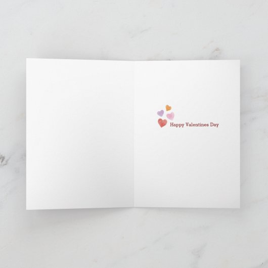 Schattigee Waterverf Hearts Valentijnsdag Kaart (Binnen)