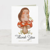 Schattigee Waterverf Hedgehog Baby shower Dank u Kaart (Voorkant)
