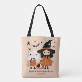 Schattigee Waterverf heks en geest Halloween Party Tote Bag (Achterkant)