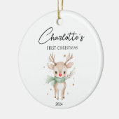 Schattigee Waterverf Herten Custom Baby Eerste Ker Keramisch Ornament (Links)