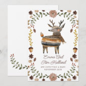 Schattigee Waterverf Herten Gebreide Trui Zwanger Aankondiging (Voorkant / Achterkant)