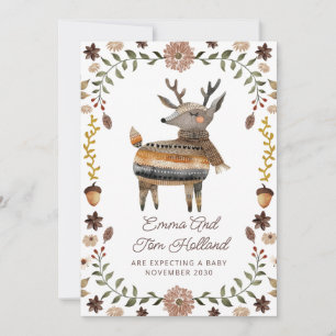 Schattigee Waterverf Herten Gebreide Trui Zwanger Aankondiging