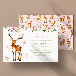 Schattigee Waterverf Herten Woodland Baby shower Kaart