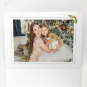 Schattigee Waterverf Holly Merry Christmas Multi F Drieluik Wenskaart (Binnenzijde eerst)