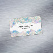 Schattigee Waterverf holografisch faux glitter mon Magnetisch Visitekaartje (Voorbeeld)