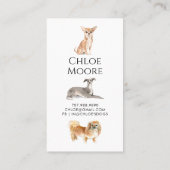 Schattigee Waterverf Hond Pet Sitter Dog Walker Visitekaartje (Achterkant)