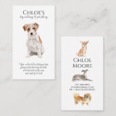 Schattigee Waterverf Hond Pet Sitter Dog Walker Visitekaartje (Voorkant / Achterkant)
