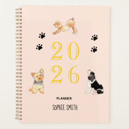 Schattigee waterverf Honden 2026 Planner
