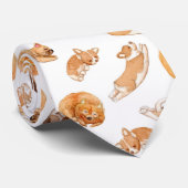 Schattigee Waterverf honden geïllustreerd patroon Stropdas (Opgerold)