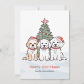 Schattigee Waterverf Honden met kerstmis Feestdagenkaart (Voorkant)