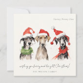 Schattigee Waterverf Hondenharige en Bright Christ Feestdagenkaart (Voorkant)