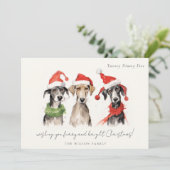 Schattigee Waterverf Hondenharige en Bright Christ Feestdagenkaart (Staand voorkant)