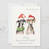 Schattigee Waterverf Hondenharige en Bright Christ Feestdagenkaart (Voorkant)