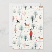 Schattigee Waterverf Hondenharige en Bright Christ Feestdagenkaart (Achterkant)