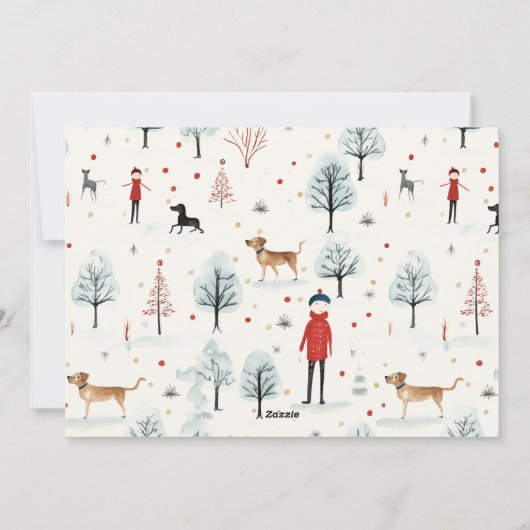 Schattigee Waterverf Hondenharige en Bright Christ Feestdagenkaart (Achterkant)