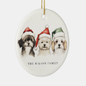 Schattigee Waterverf Hondenharige en Bright Christ Keramisch Ornament (Rechts)