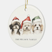 Schattigee Waterverf Hondenharige en Bright Christ Keramisch Ornament (Links)