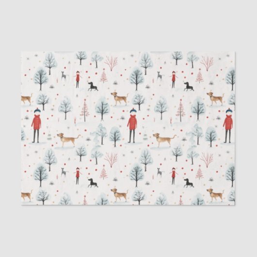 Schattigee Waterverf Hondenharige en Bright Christ Tissuepapier (Voorkant)