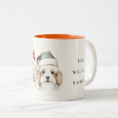 Schattigee Waterverf Hondenharige en Bright Christ Tweekleurige Koffiemok (Voorkant rechts)