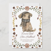 Schattigee Waterverf Hondenzwangerschap Aankondiging (Voorkant)