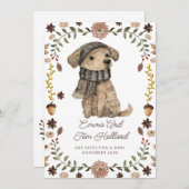 Schattigee Waterverf Hondenzwangerschap Aankondiging (Voorkant / Achterkant)