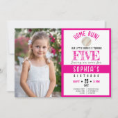 Schattigee Waterverf Honkbal Foto Meisje Verjaarda Kaart (Voorkant)