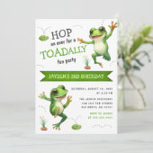 Schattigee Waterverf Hop On Over Frog Elke Leeftij Kaart (Staand voorkant)