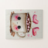 Schattigee Waterverf Hot Chocolate Mok Legpuzzel (Horizontaal)