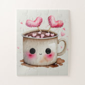 Schattigee Waterverf Hot Chocolate Mok Legpuzzel (Verticaal)