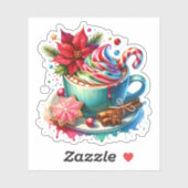 Schattigee Waterverf Hot Cocoa, Candy Canes Christ Sticker (Vel)