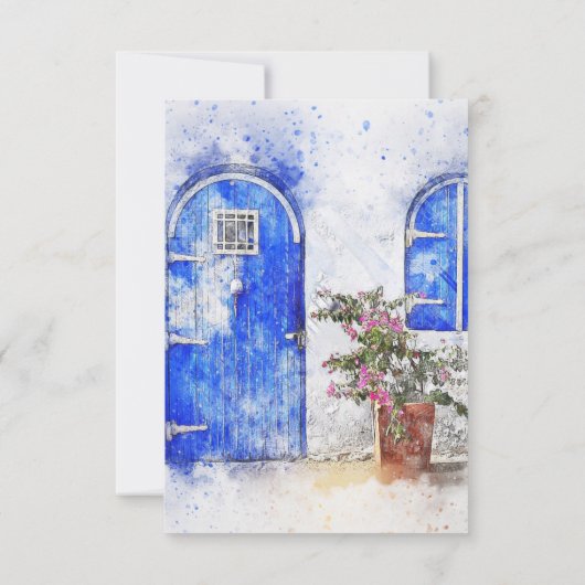 Schattigee Waterverf Housewarming Party Uitnodigin Kaart (Achterkant)