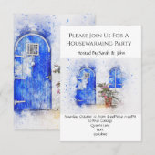 Schattigee Waterverf Housewarming Party Uitnodigin Kaart (Voorkant / Achterkant)