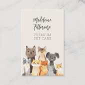 Schattigee Waterverf Huisdieren Kattenhuis Sitter  Visitekaartje (Voorkant)
