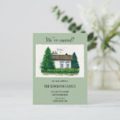 Schattigee Waterverf  huisje We hebben verhuisd re Briefkaart (Staand voorkant)