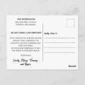 Schattigee Waterverf  huisje We hebben verhuisd re Briefkaart (Achterkant)