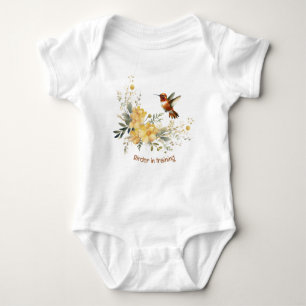 Schattigee Waterverf Hummingbird Fun Quote Birder Romper
