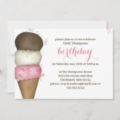 Schattigee Waterverf Ice Cream Custom Sjabloon Kaart (Voorkant)