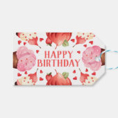 Schattigee Waterverf ijsje Happy Birthday Cadeaulabel (Voorkant (Horizontaal))