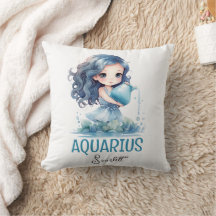 Schattigee Waterverf Illustratie Aquarius Zodiac N