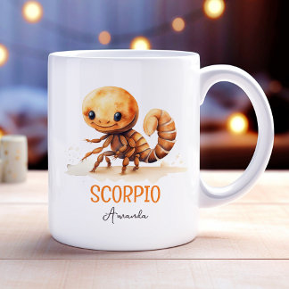 Schattigee Waterverf Illustratie Schorpioen Zodiac Koffiemok