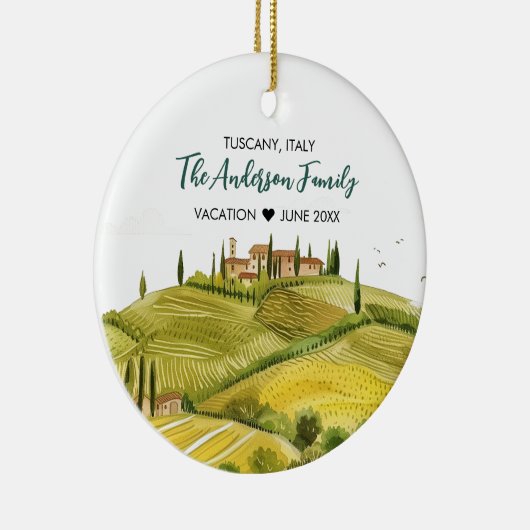 Schattigee Waterverf Illustratie van Toscane Itali Keramisch Ornament (Rechts)