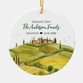 Schattigee Waterverf Illustratie van Toscane Itali Keramisch Ornament
