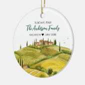 Schattigee Waterverf Illustratie van Toscane Itali Keramisch Ornament (Links)
